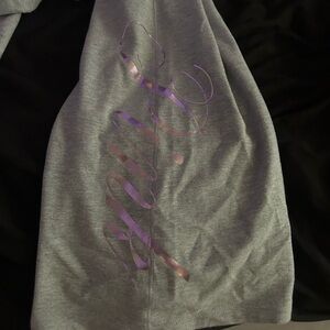 Gray flar leggings with Iridescent Script